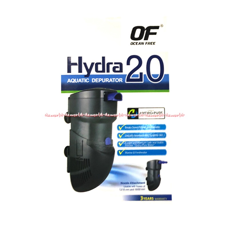 Ocean Free Hydra 20 Aquatic Depurator Alat Penjernih Air Akuarium Oceanfree Alat Filter Aquarium Tidak Berisik