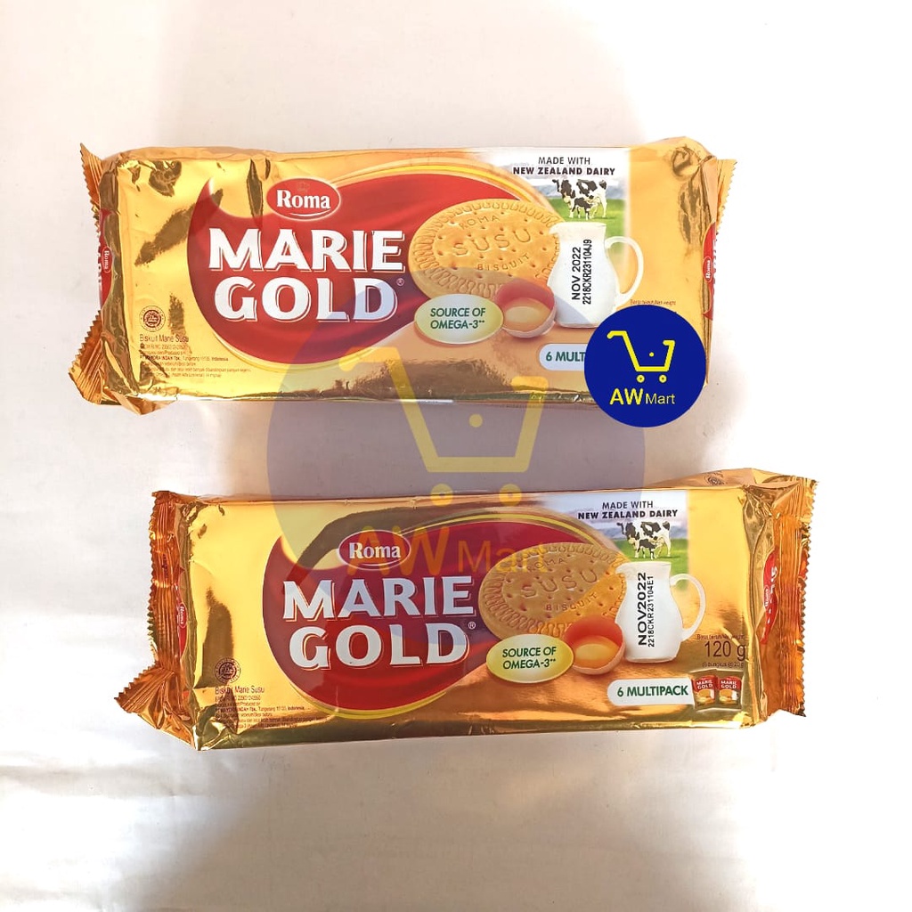 ROMA MARIE GOLD 120GRAM ISI 6 BUNGKUS - BISKUIT MARIE SUSU