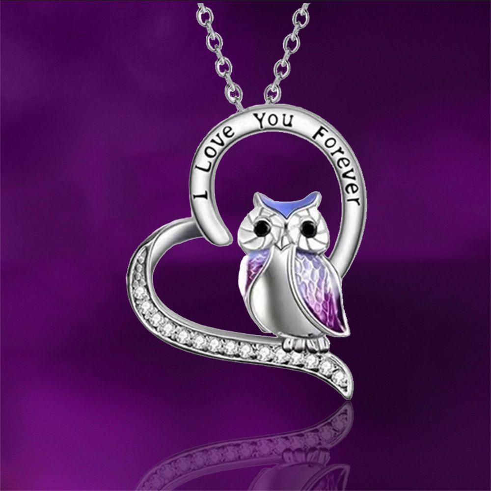 R-flower Owl Pendant Fashion Ladies Hadiah Anniversary Wisuda Hari Binatang Bulan Bintang I Love You Forever