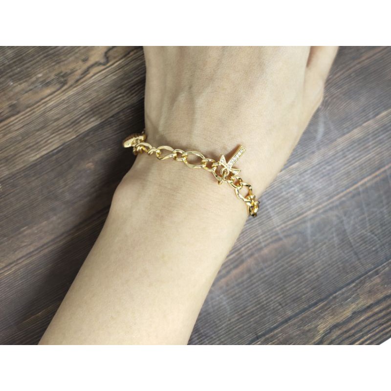 Fifi Fashion Gelang Tangan Xuping Model Ring  Fashion Gepeng Gantung Abjad 19#