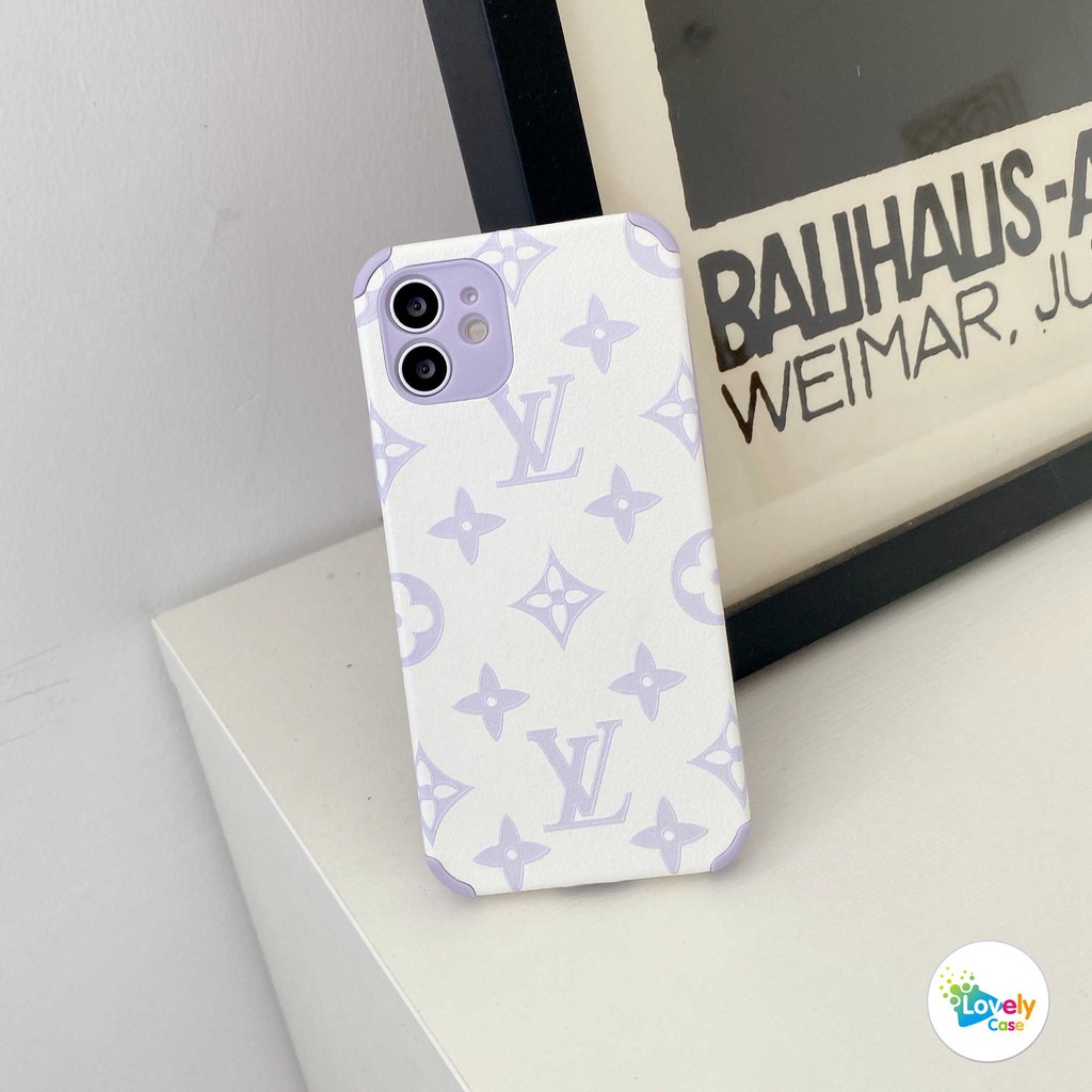 ready stock iphone 13 11 12 pro max 12 mini se 2020 xr x 7 8 6 6s plus lambskin design purple fashion brand precise hole position phone case anti fall soft protective cover