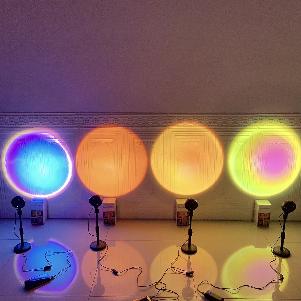 Lampu sunset+Tripot mini Led Motif Rainbow SunsetRD Sunset Sun Untuk foto aestetik [Bisa Bayar COD]