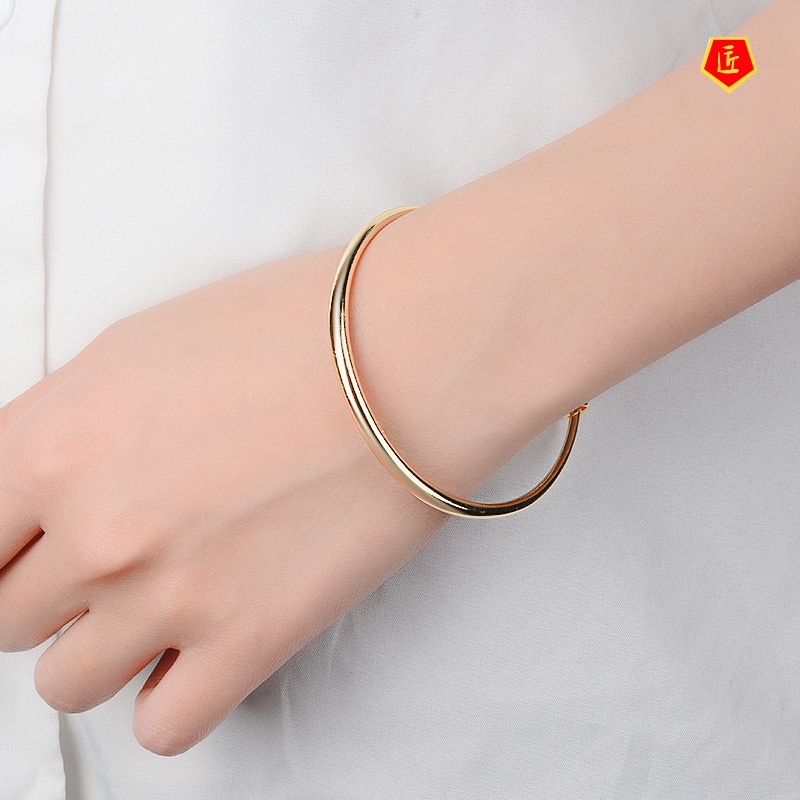 [Ready Stock]Elegant Glossy Gold Bracelet Temperament