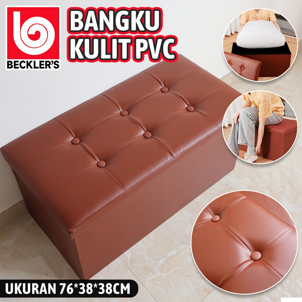 Bangku Storage Box (SB) Bahan Kulit PVC BIG SIZE Tempat Penyimpanan Barang Serbaguna