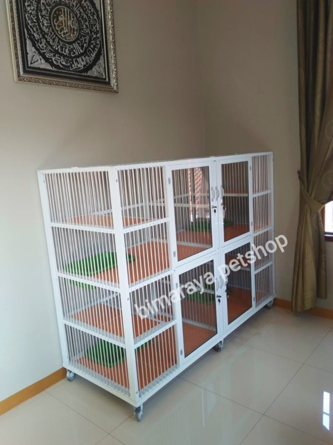 KANDANG KUCING ALUMINIUM PREMIUM 4 KAMAR TINGKAT (180x70x140)