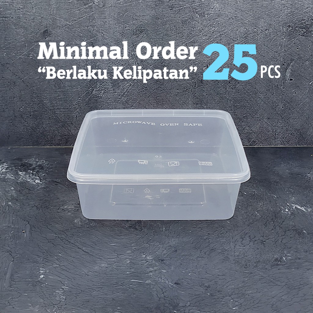 Thinwall 1000ML SQ / Thinwall 1000 ML SQUARE / Kotak Makan Plastik 1000 ML SQ