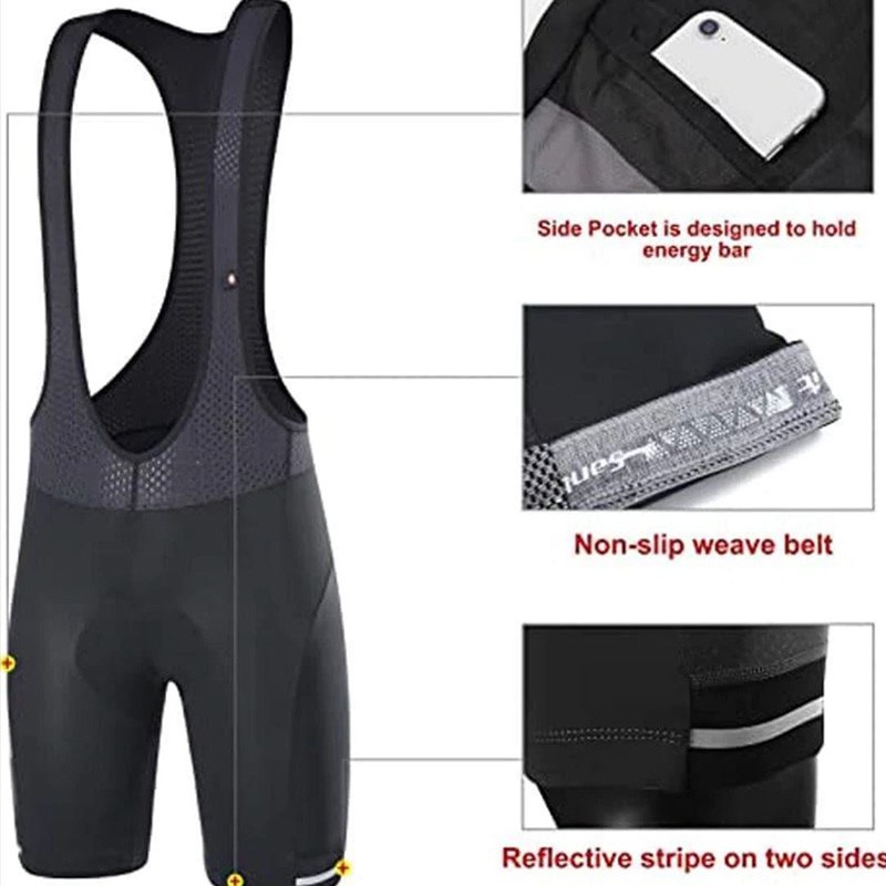 Santic Dante BIB Short Celana Padding Ketat Sepeda Pendek Saku 5119H