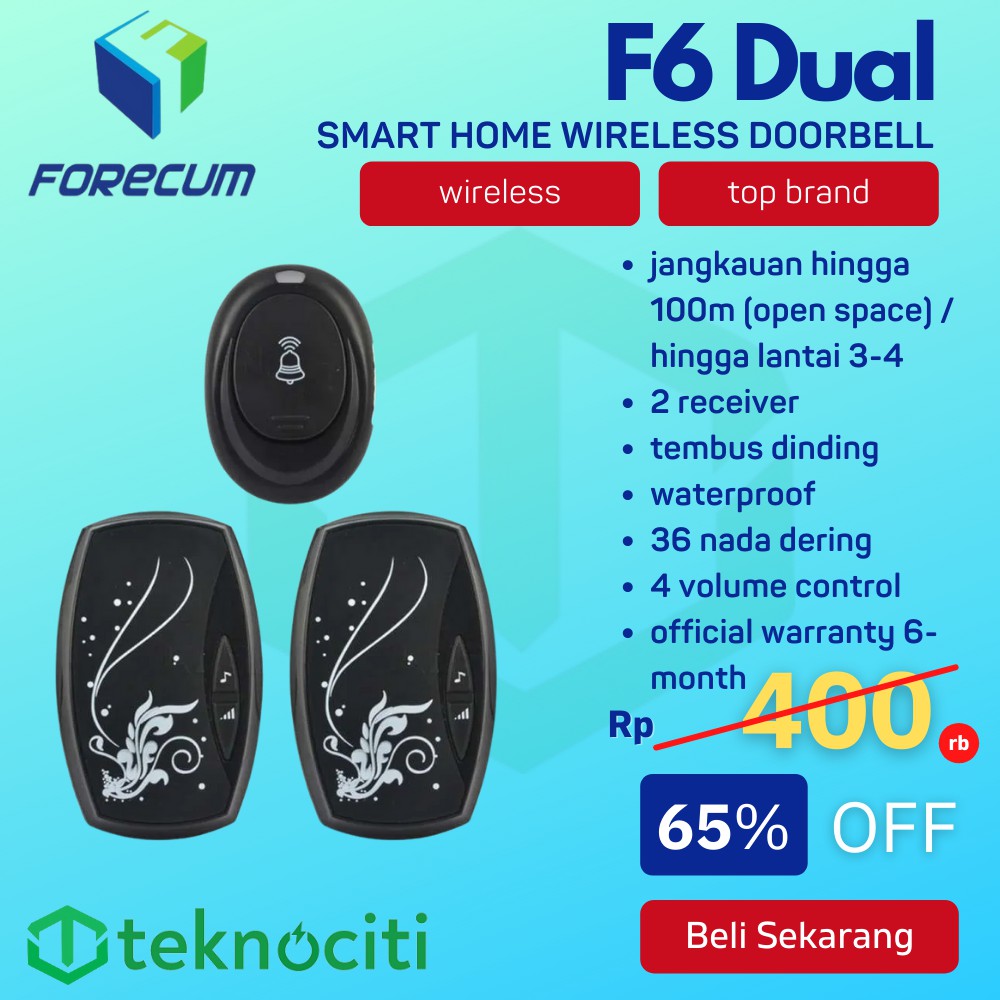 Jual DK60S FORECUM Auqoz Series Dual Receiver Smart Home Wireless Door