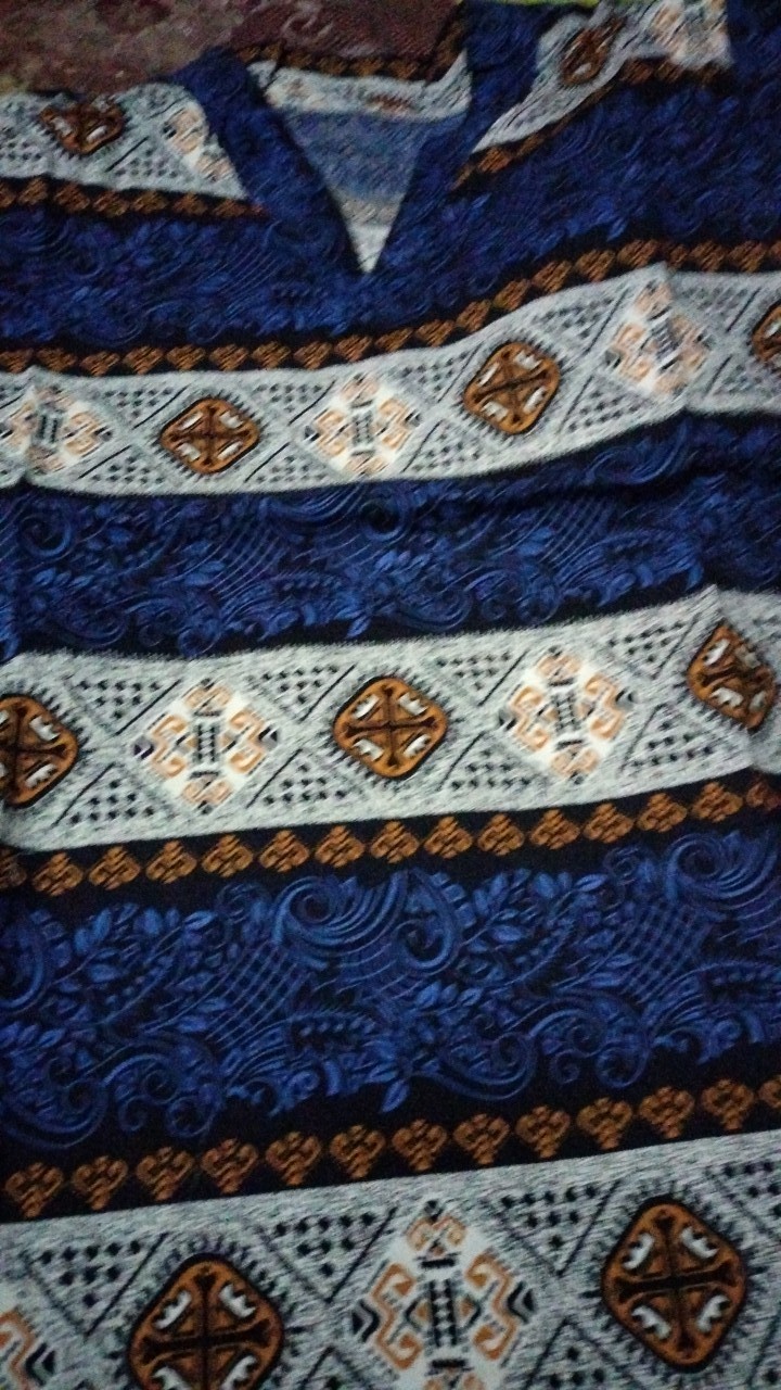 93- Pl Atasan Batik Wanita Midi Aline Lengan Pendek Bahan Katun Strecth Model Terbaru