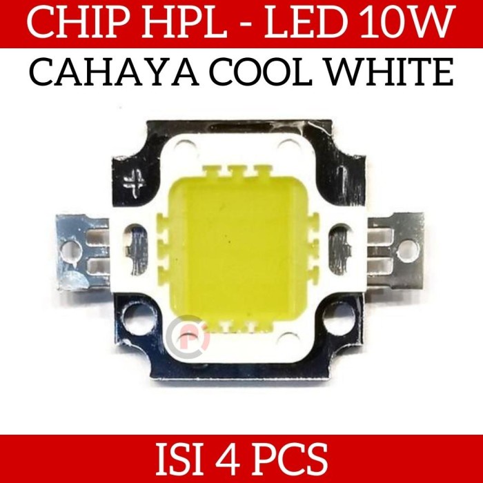 Isi 4 Pcs High Power LED HPL 10W Lampu Cahaya Putih White 9-12V