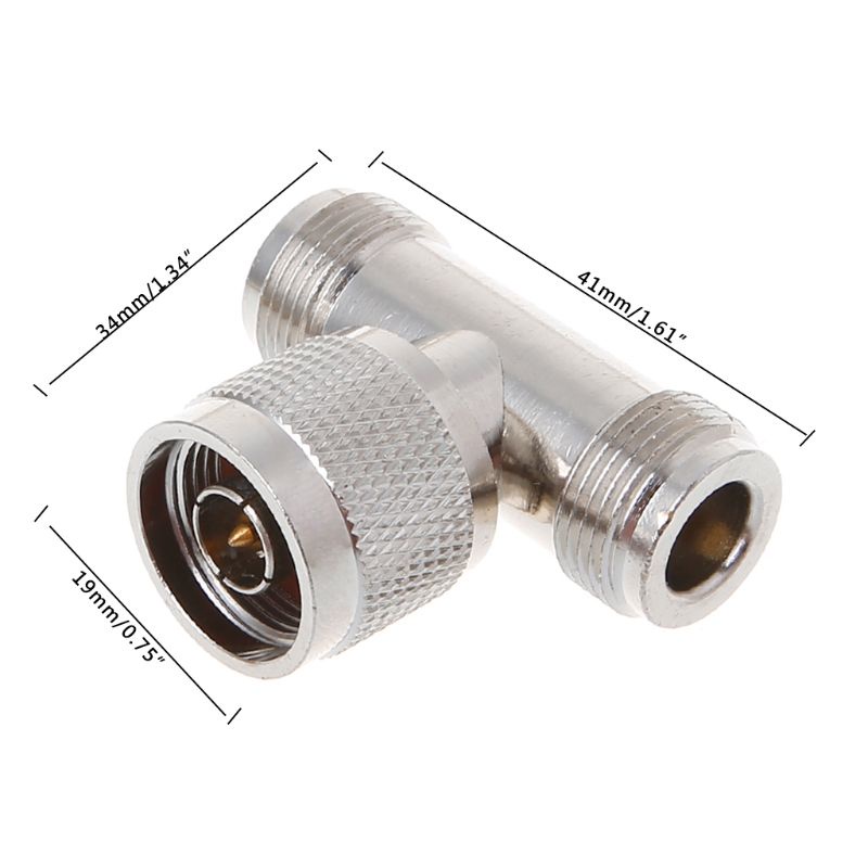 zzz T Shape N Male To 2 N Female Triple RF Connector 3-way Coaxial Adapter