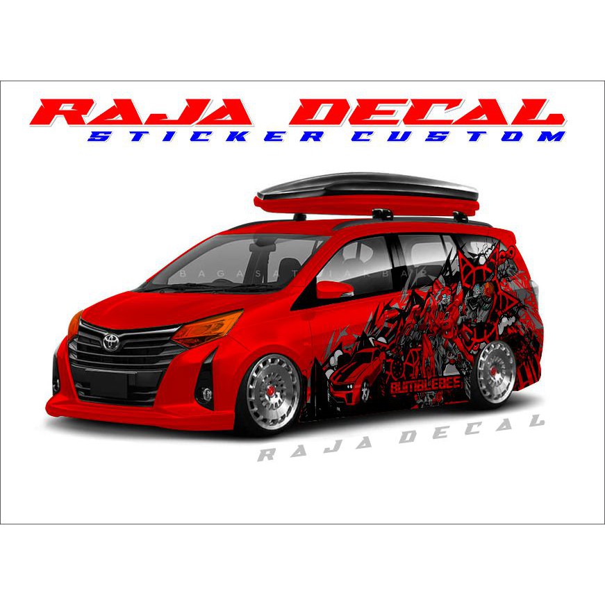 Striping Mobil Calya/Sigra Disian Bumblebee Merah