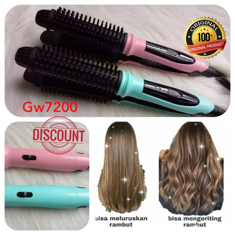 Alat Catok sisir Gowei 2in1 Pelurus Curly Keriting Blow Rambut Murah TerBagus Original Gw 7200