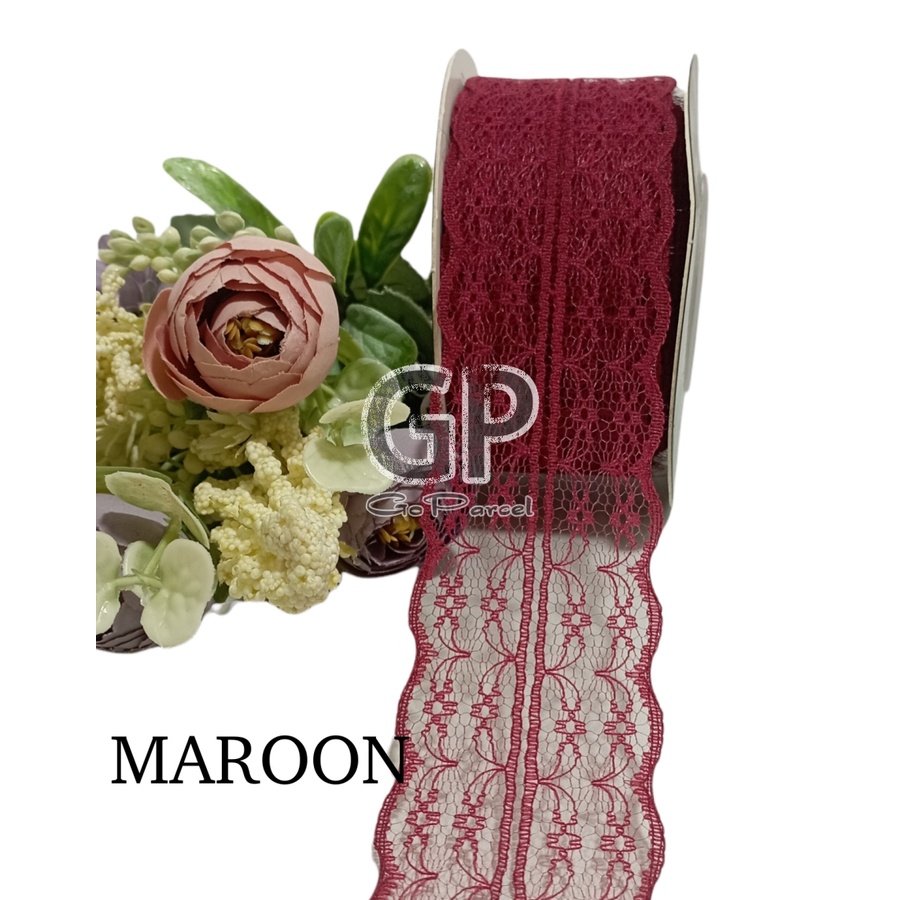 ( Meter ) PITA RENDA LEBAR 3CM/ 4.5CM/ RIBBON/ BUKET BUNGA/ BOUQUET/ FLOWER WRAPPING