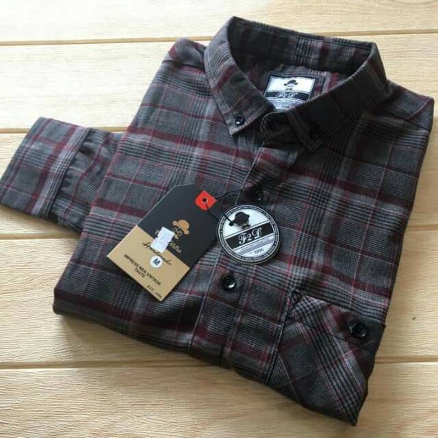 Kemeja flanel ORI f2f