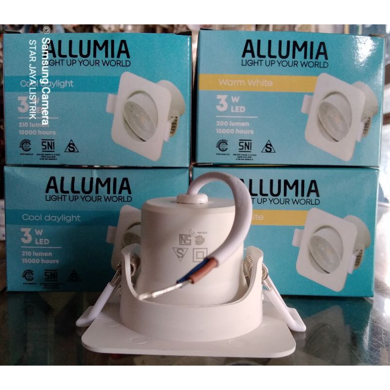 LED Spotlight Allumia 3 Watt Kotak Inbow (Tertanam) Warna Putih&amp;Kuning