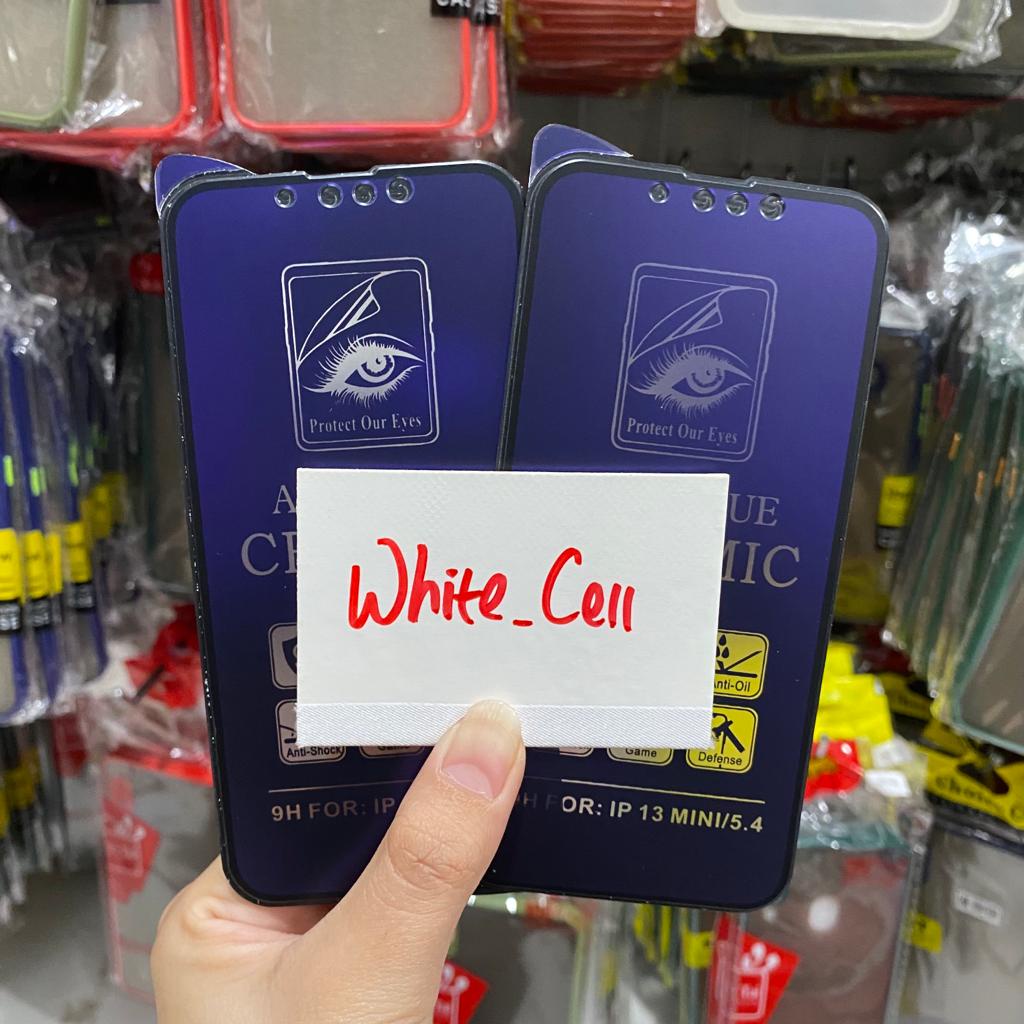 Case For iP 13 iP 13 Mini iP 13 Pro iP 13 Pro Max Ceramic Matte Blue Ray Screen Guard Anti Radiasi Full -D2