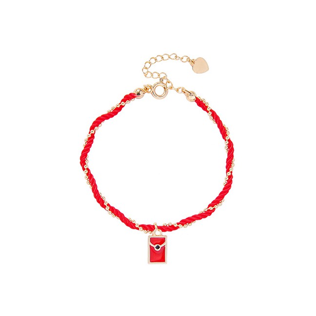 LRC Gelang tangan Fashion Red Rope Braided Red Rope Red Envelope Transfer Bracelet