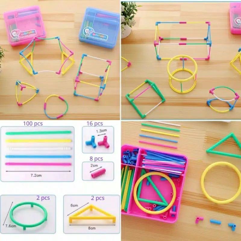 build geometry - mainan rangka geometri - alat bantu belajar matematika