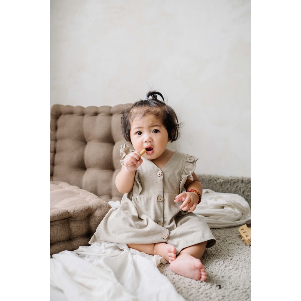 Bohobaby Febe Dress 3-4Y/Bohopanna Gaun Terusan Anak Bayi/Baju Dress Ruffle Set Celana Pendek-4
