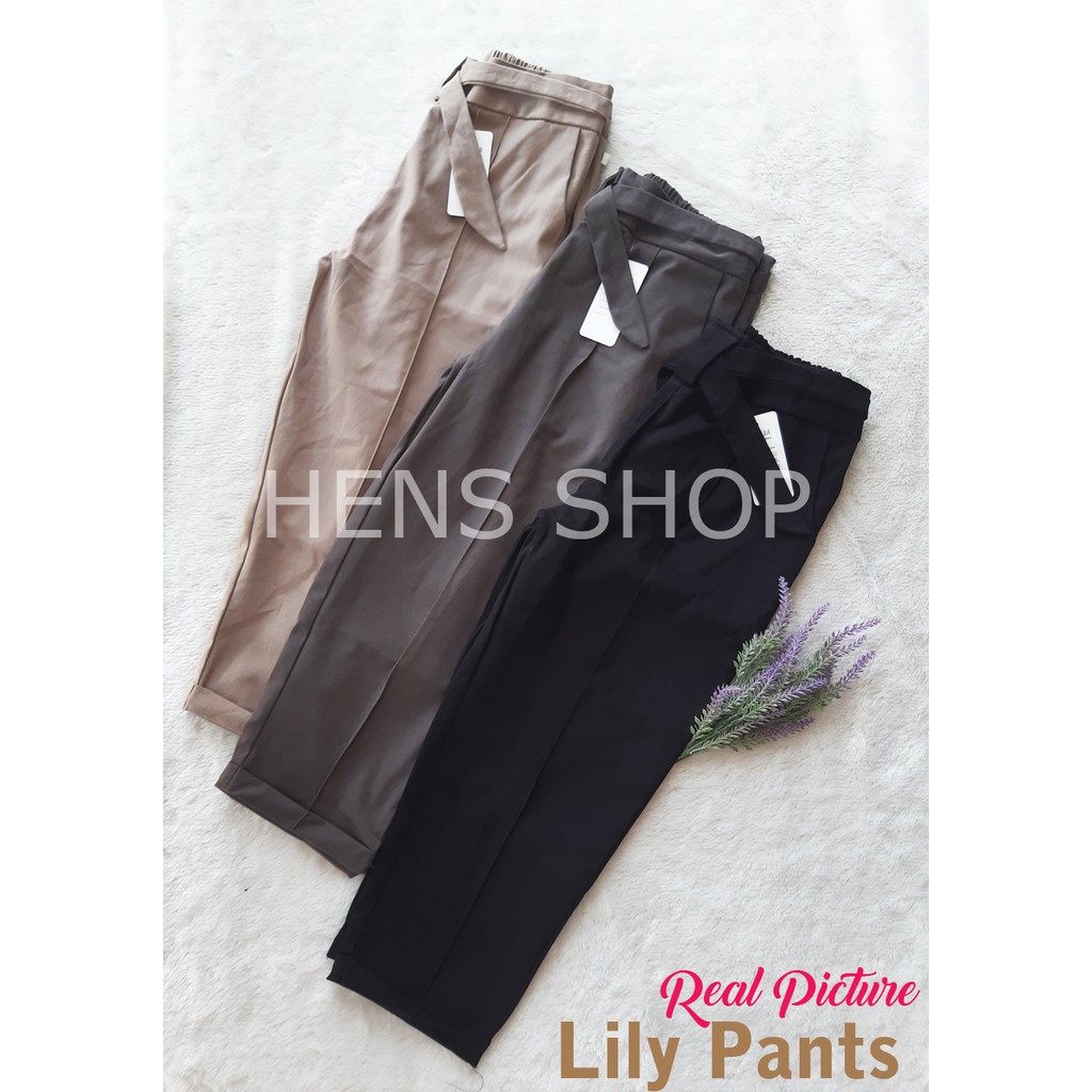 CELANA 7/9 LILY PANTS WANITA TWILL COMBED TEBAL STRETCH ( MELAR ) STANDART DAN JUMBO (80KG)