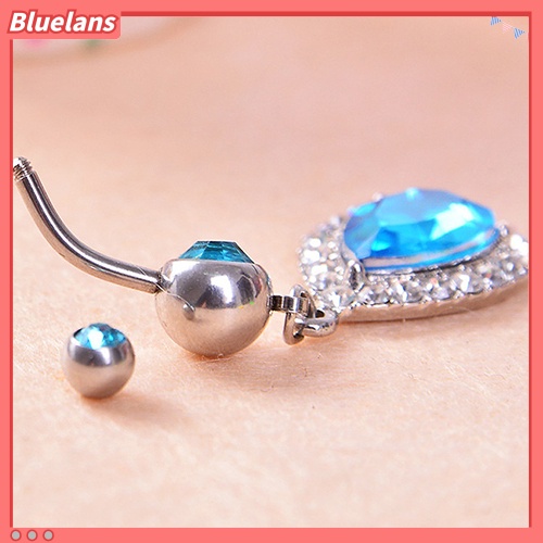 Bluelans Crystal Rhinestone Pendant Belly Button Body Piercing Navel Ring Jewelry Charms