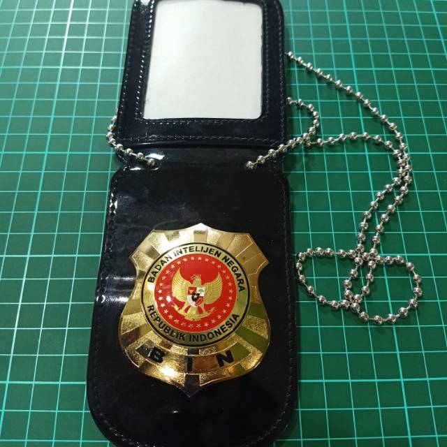 DOMPET KTA BADAN INTELIJEN NEGARA (BIN) REPUBLIK INDONESIA MERAH PLUS KALUNG RANTAI