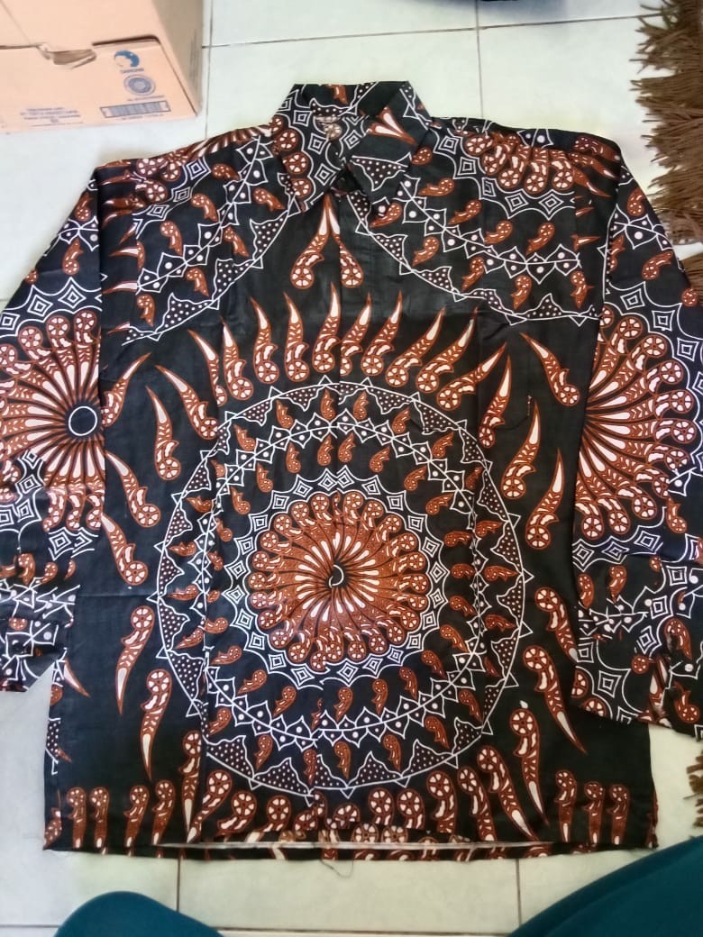 Kemeja Batik Pria Lengan Panjang Size M L Xl Xxl Bswart Batik Hrb026