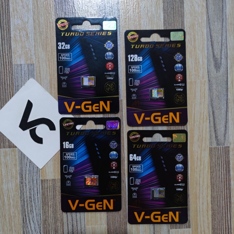 V-Gen Micro SD 16GB 32GB 64GB 128GB VGEN Class 10 TURBO 16 GB 32 GB 64 GB 128 GB MicroSD Class10 Original Kartu Memori Memory Card