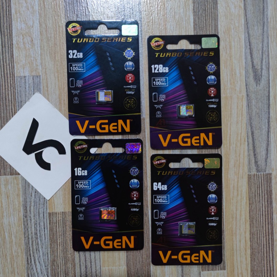 V-Gen Micro SD 16GB 32GB 64GB 128GB VGEN Class 10 TURBO 16 GB 32 GB 64 GB 128 GB MicroSD Class10 Original Kartu Memori Memory Card