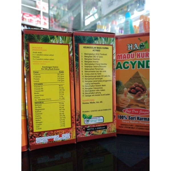 MADU KURMA ACYNDO KOTAK 250g acindo