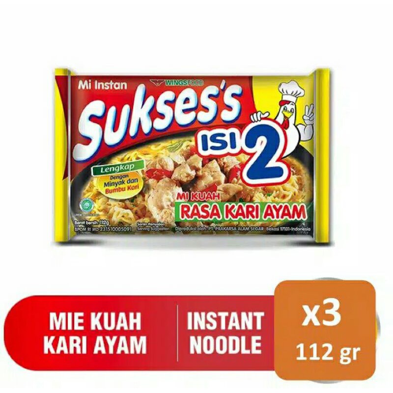 

Mie Suksess Kari Ayam 112gr x 3