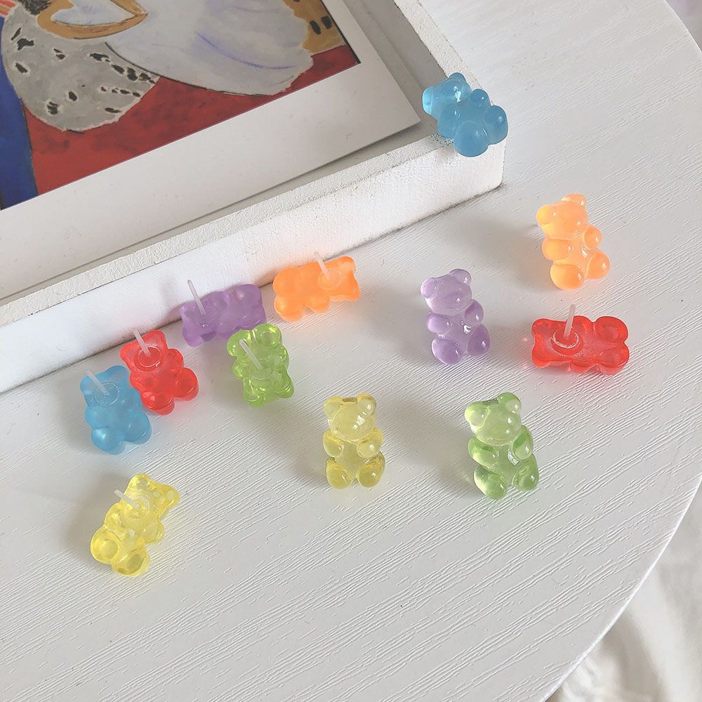 Needway  Cartoon Stud Earrings Funny Fashion  Accessories Drop Earrings Daily Candy Color Ins Style Bear Lovely Handmade Jewelry/Multicolor