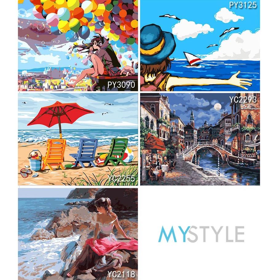 

[PROMO DID89] MYSTYLE CANVAS PAINT BY NUMBER KIT 40x50CM PAKET MELUKIS LUKISAN DIGITAL OIL PAINTING DIY LUKIS CANV Best