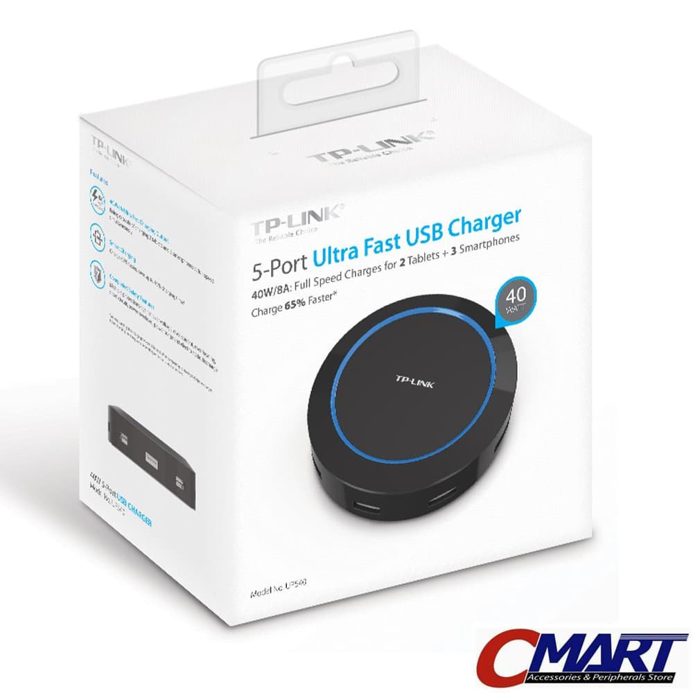 TP-Link UP540 TPLink Ultra Fast Smart Charger Adaptor USB 5 port 40W