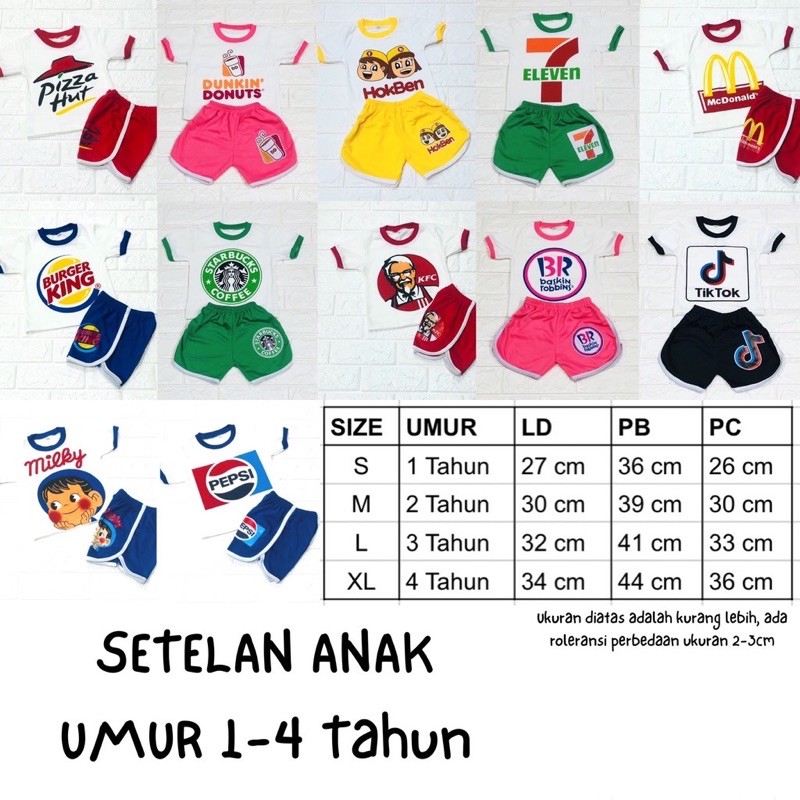 BAJU LUCU ANAK - baju starbuck anak - BAJU MCD ANAK - baju youtube anak - hadiah anak - kado anak