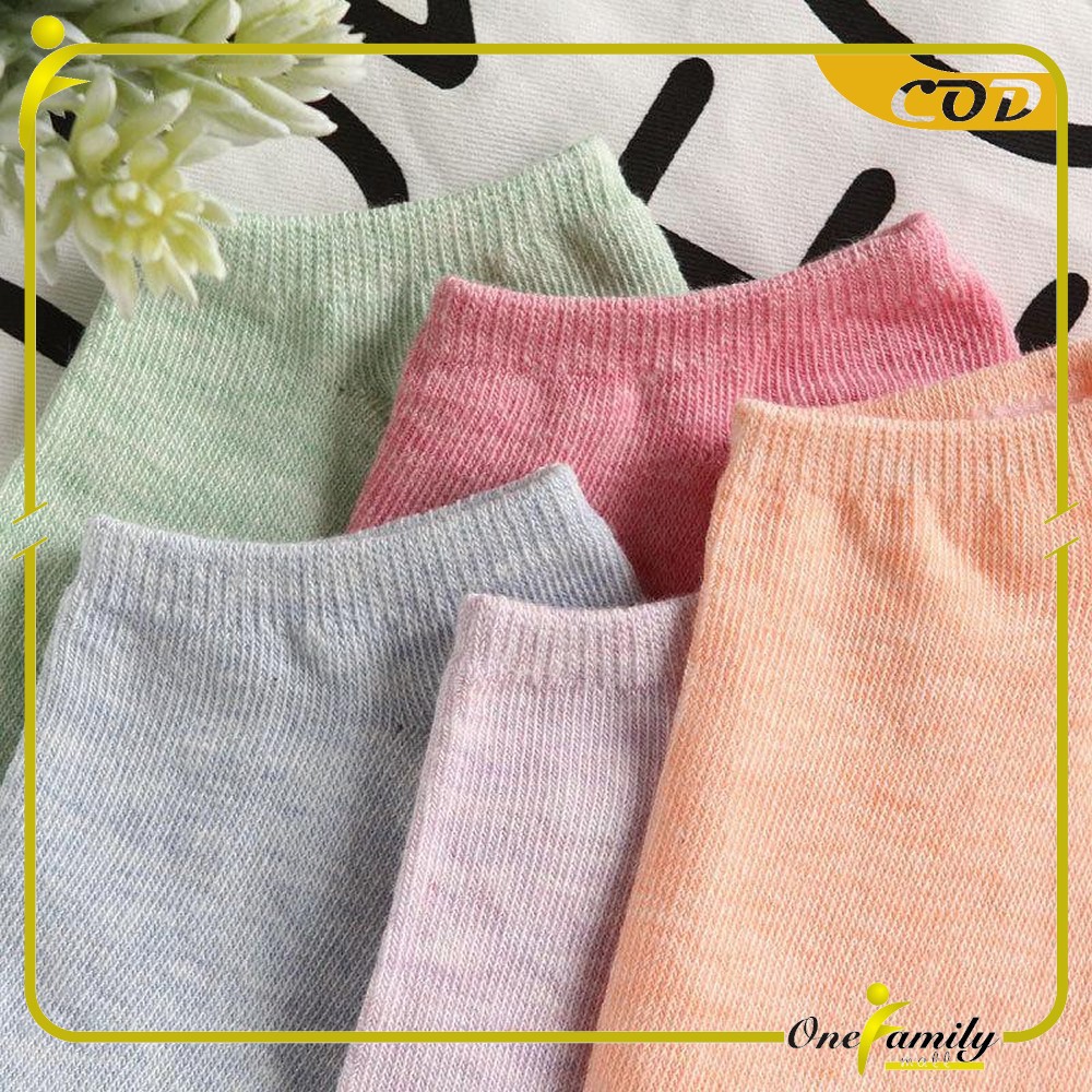 ONE-P59 Kaos Kaki Semata Kaki Polos / Kaus Kaki Wanita / Kaos Kaki Ankle Dewasa / Short Socks Import-6