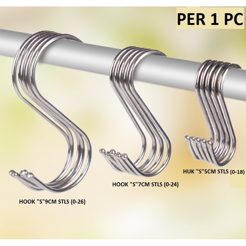 Gantungan Huk &quot;S&quot; Steinles Ujungnya Ada Buletannya Harga/pc