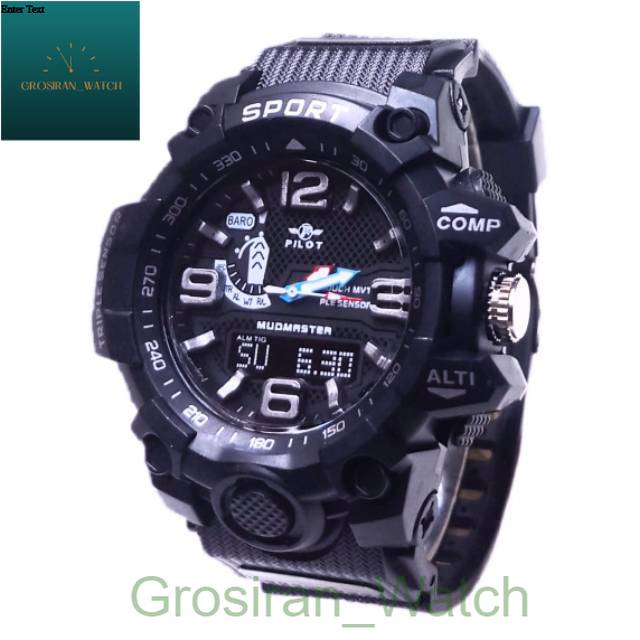 Jam Tangan Pria Kasual Sports Anti Air Pilot Original P-1544 Crono Off [G_W]