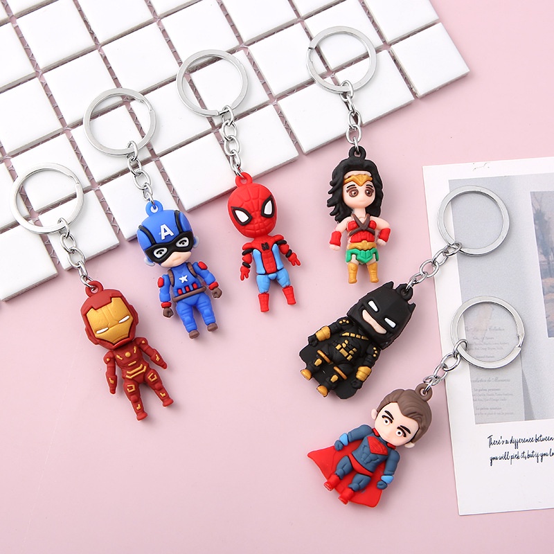 OVERFLOWS.ID Gantungan Kunci 3D Superhero Bocy Ganci Joystick Game Keychain