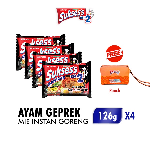 Jual Suksess Mie Goreng Ayam Geprek 126Gr X4 Free Pouch Shopee Indonesia