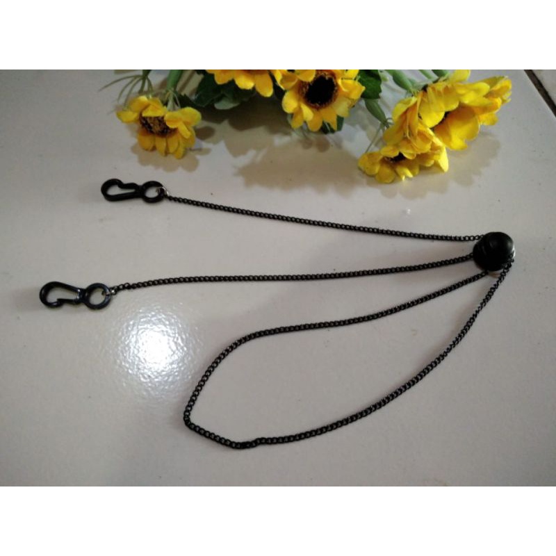 strap masker rantai hitam kalung masker rantai hitam
