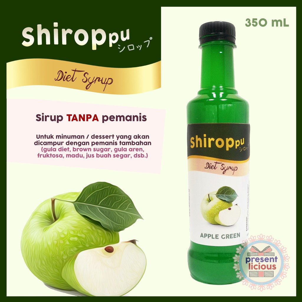 

Apple Green | Shiroppu Diet Syrup 350 mL | Sirup Rasa Apel Hijau Tanpa Pemanis