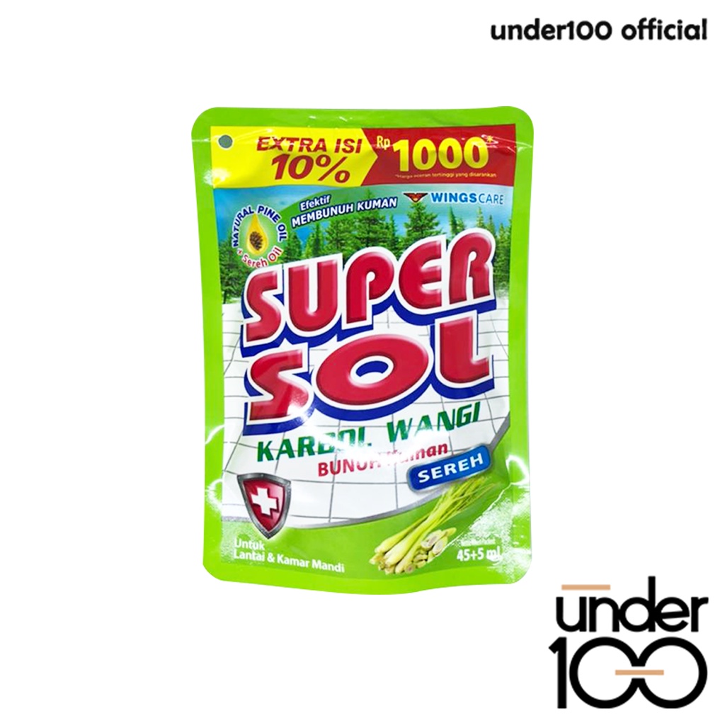 ❤ UNDER100 ❤ SUPER SOL karbol Wangi Pine | Sereh | Eucalyptus | Untuk Lantai &amp; Kamar Mandi | Pembersih Lantai | Pel Lantai | Supersol