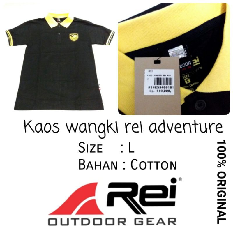 KAOS WANGKI REI ADVENTURE TSHIRT REI OUTDOORGEAR SIZE L