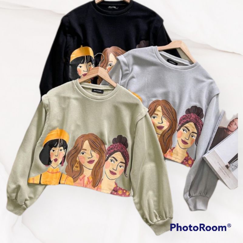 LADYS SWEATER CROP TOP