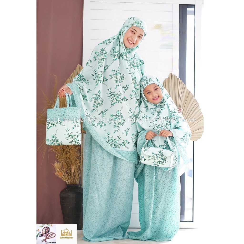 BUTIK.MADINAH MUKENA IBU ANAK DAHLIA ELVIRA BALI SITI KHADIJAH PASTELEENA DALANOVA