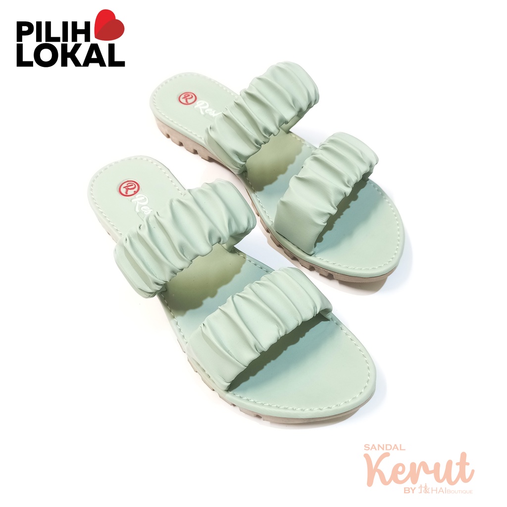 Sandal Teplek Wanita Tali - Sandal Teplek Wanita Kerut - Sandal Cewek Kekinian - Sendal Wanita Kekinian - Sandal Kerut Wanita - Sandal Serut Cewek - Sandal Selop Ban Dua - Sandal Terbaru Wanita 2022 Lebaran - Sandal Wanita Tali Kerut Casual Cantik Pastel