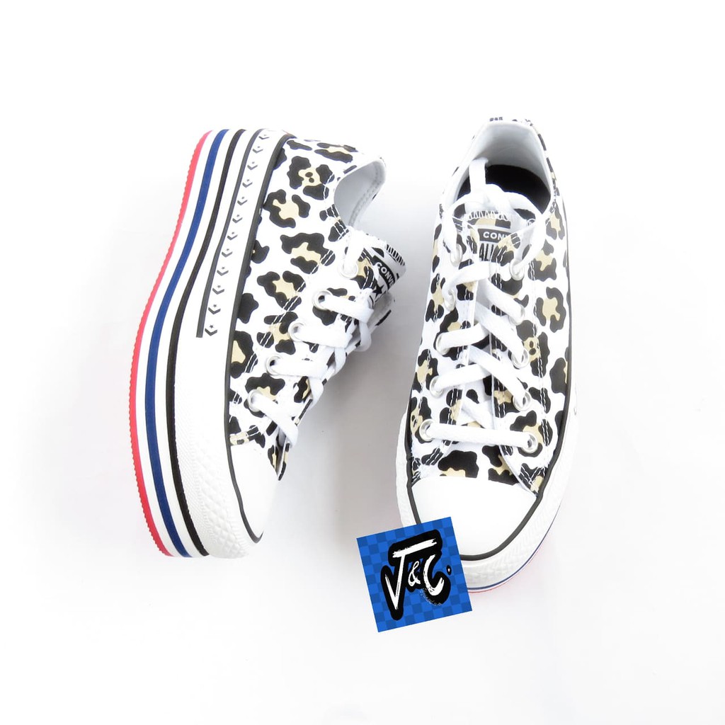 Converse CTAS Archival Lift Platform Layer Logo Play Ox Leopard Murah