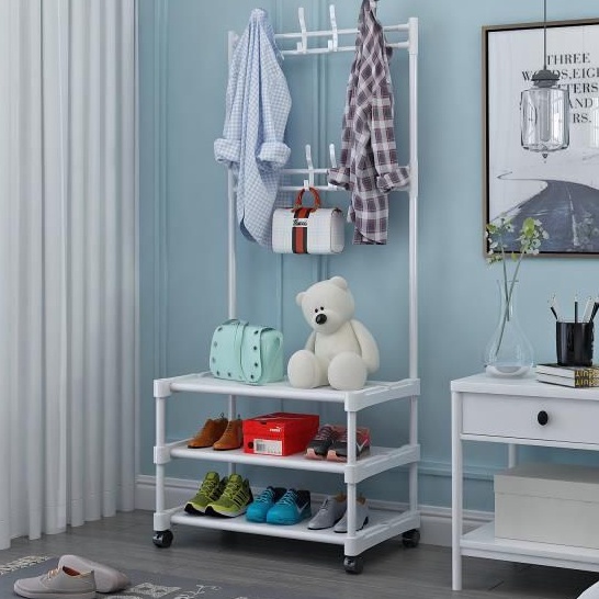 PLUTO RACK BY SHENAR - STAND HANGER SINGLE 3 LAYER - RAK GANTUNGAN DENGAN RODA - RAK GANTUNG TOPI TAS SERBAGUNA MULTIFUNGSI